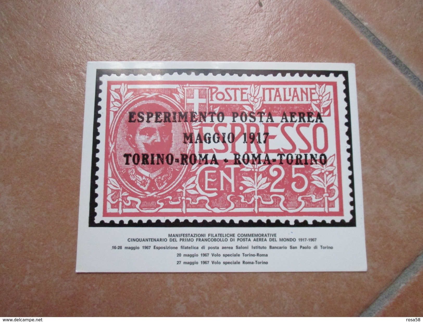 1967 ANNULLO Speciale 1àvolo Postale Roma Torino Francobolli Italia Vaticano Su Cart.Ufficiale Torino Posta Aerea - 1961-70: Marcophilie