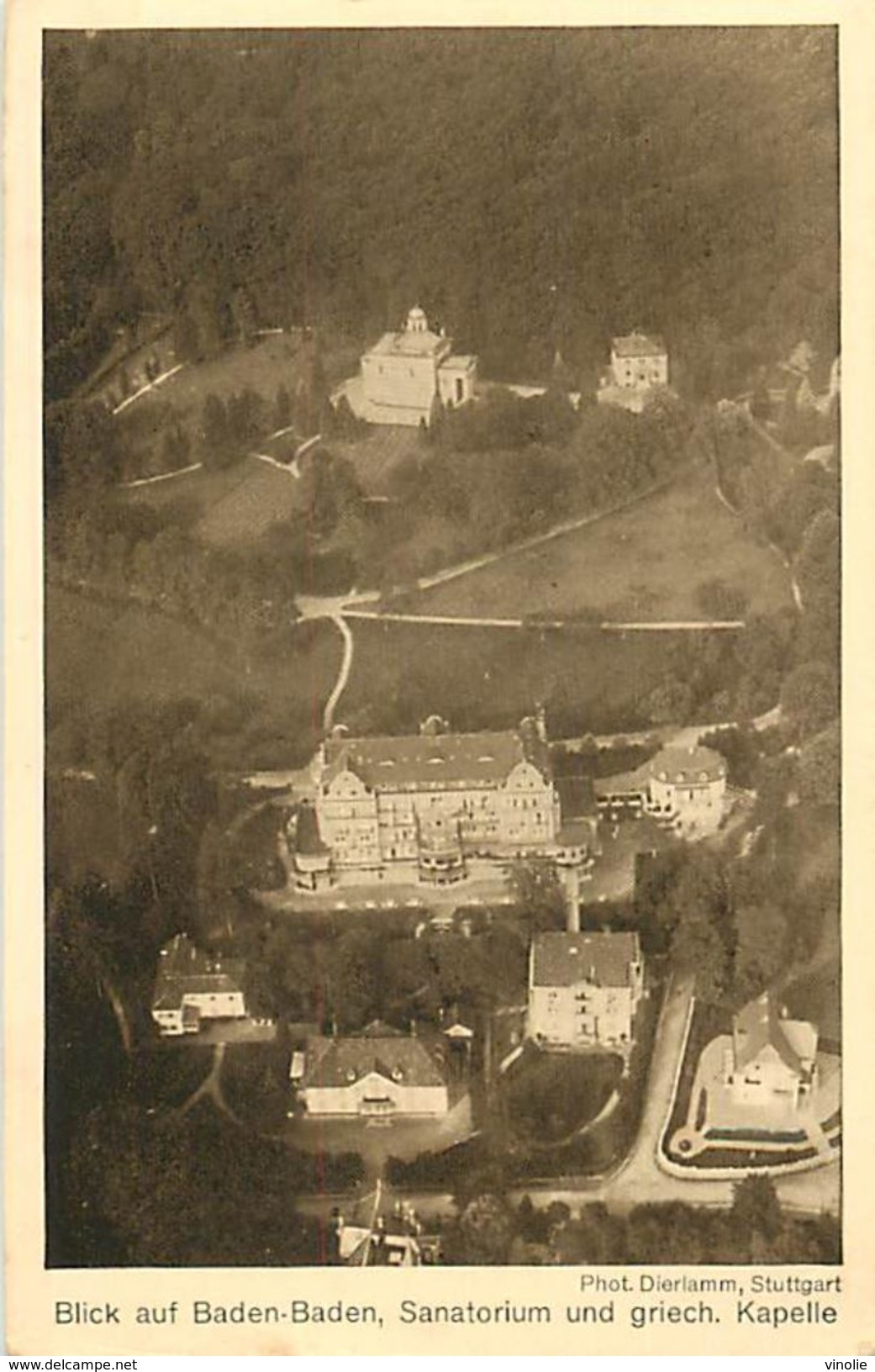 A-17.7289 :  IM ZEPPELIN-LUFTCHIFF.  BLICK AUF BADEN-BADEN. SANATORIUM UND GRIECH. KAPELLE - Airships