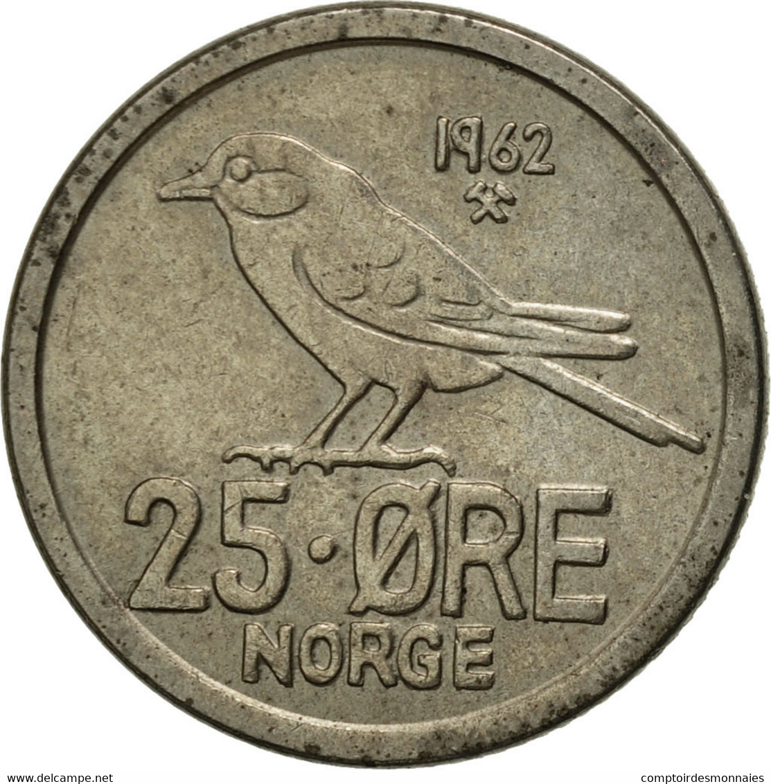 Monnaie, Norvège, Olav V, 25 Öre, 1962, TTB+, Copper-nickel, KM:407 - Norvegia