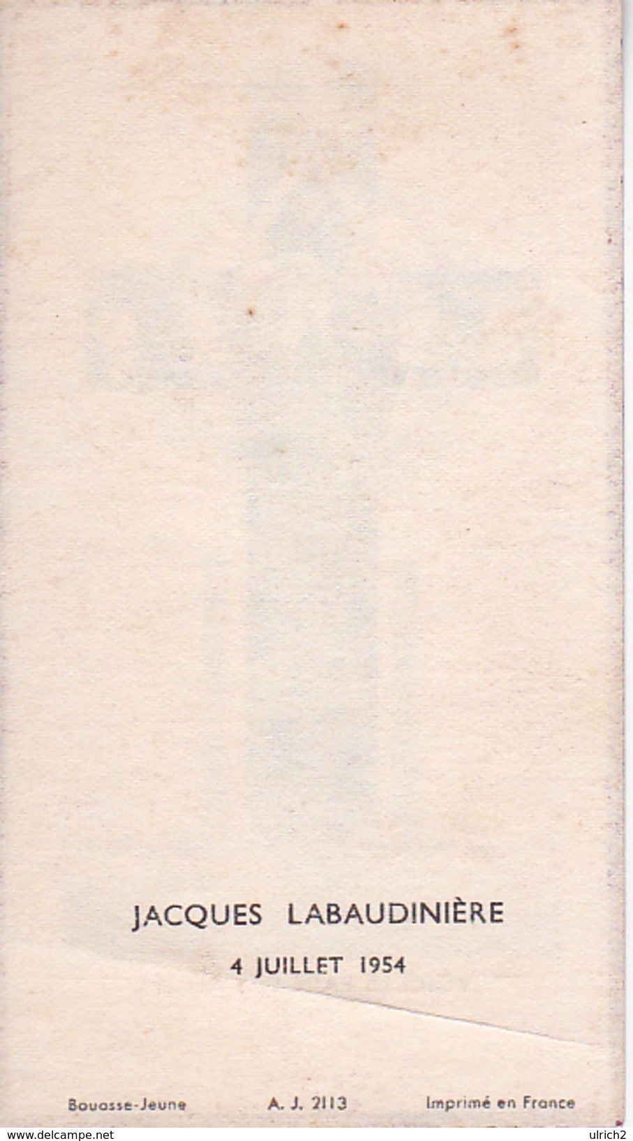 Andachtsbild - Image Pieuse - Voici Le Pain Des Anges - 1954 - 11*6cm (29474) - Birth & Baptism