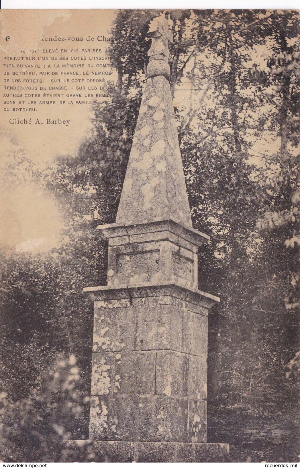 Monument A La Memoire Du Comte De Botderu - Lorient
