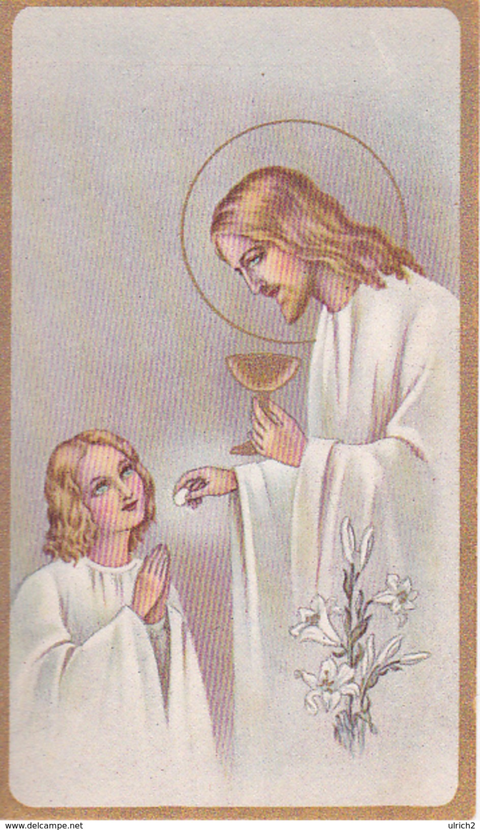 Andachtsbild - Image Pieuse - Jesus Und Kind - Communion - Ste Geneviève Mulhouse 1951 - 10*6cm (29479) - Andachtsbilder