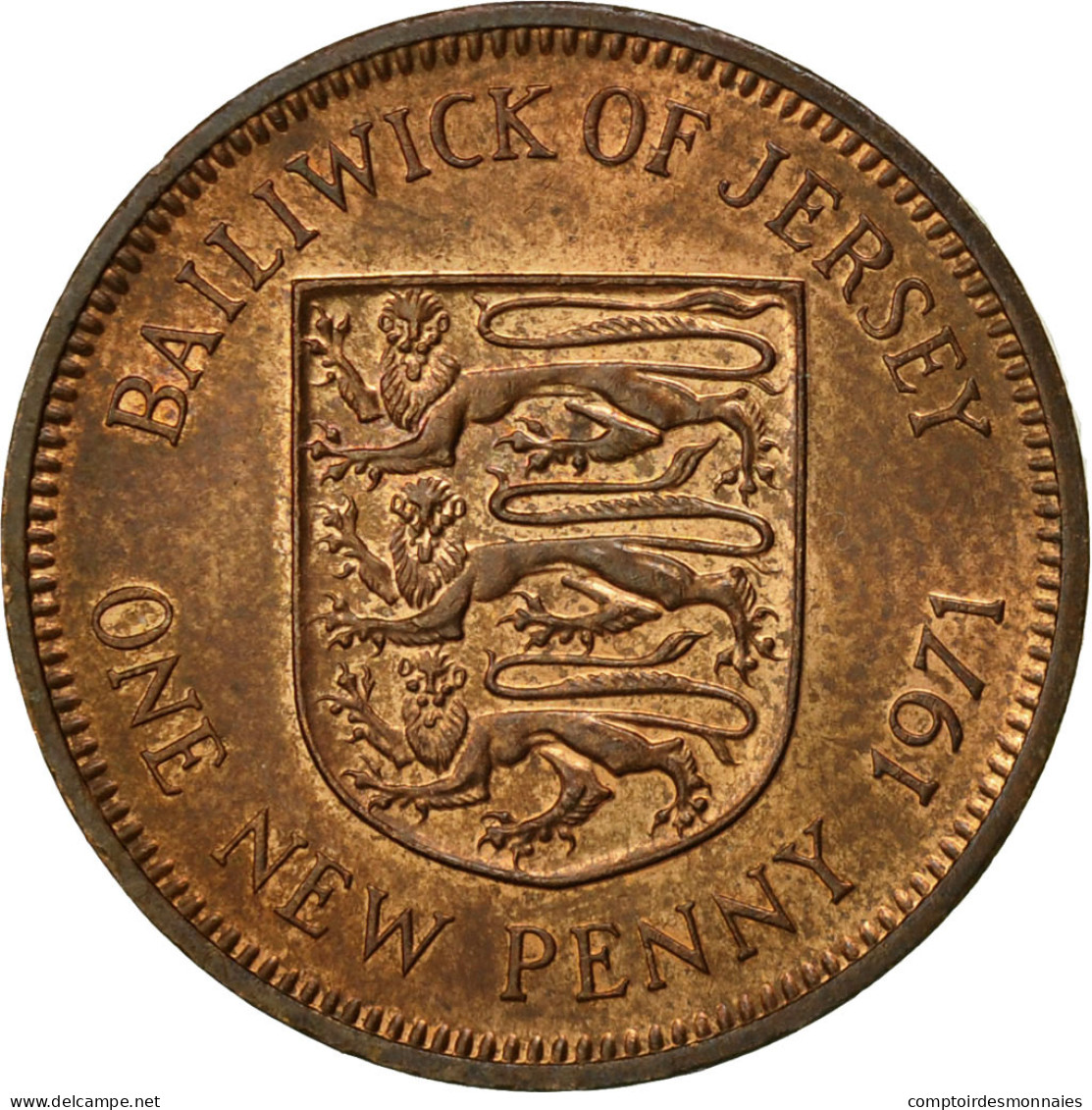 Monnaie, Jersey, Elizabeth II, New Penny, 1971, TTB+, Bronze, KM:30 - Jersey