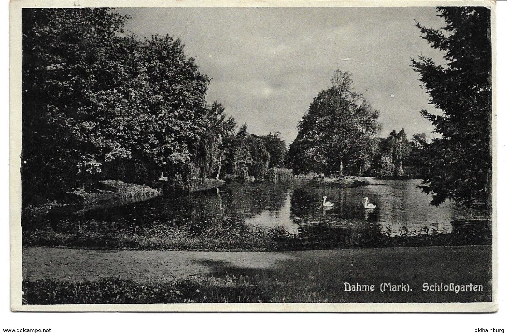 4157b: AK Dahme, Schloßgarten, Gelaufen Im III. Reich - Dahme