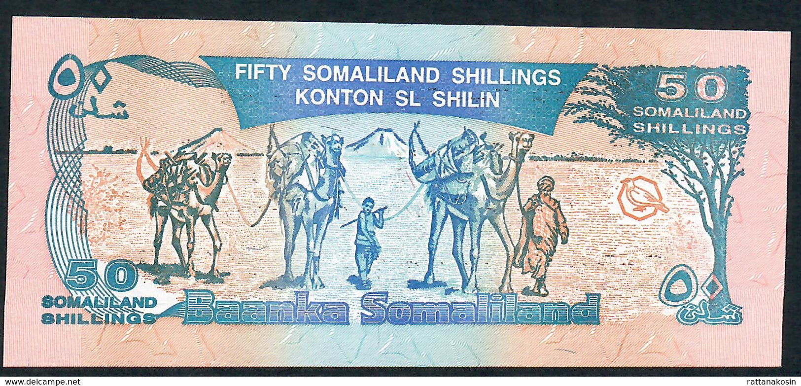 SOMALILAND   P11a  50   SHILLINGS  18.5.1996 BRONZE  OVERPRINT  UNC. - Somalia