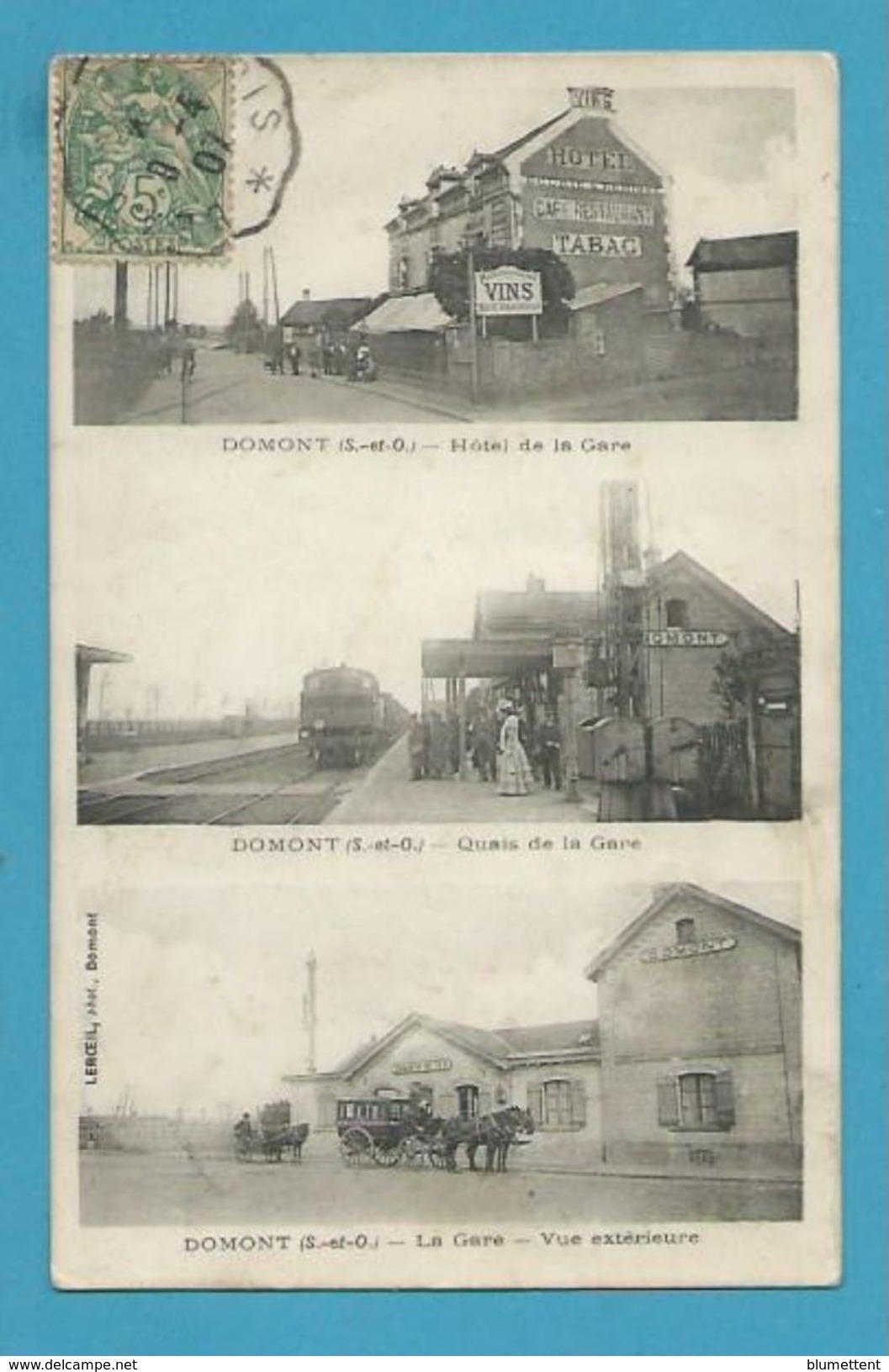 CPA Multivues Chemin De Fer Train La Gare De DOMONT 95 - Domont