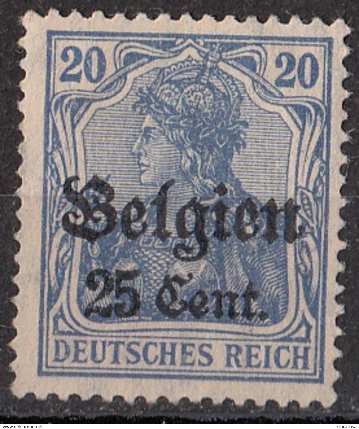 N4 Belgio 1914-15 Occupazione Tedesca Viaggiati Used Overprint Belgien 25 Centimes Su 20 Pf - Deutsches Reich - Army: German