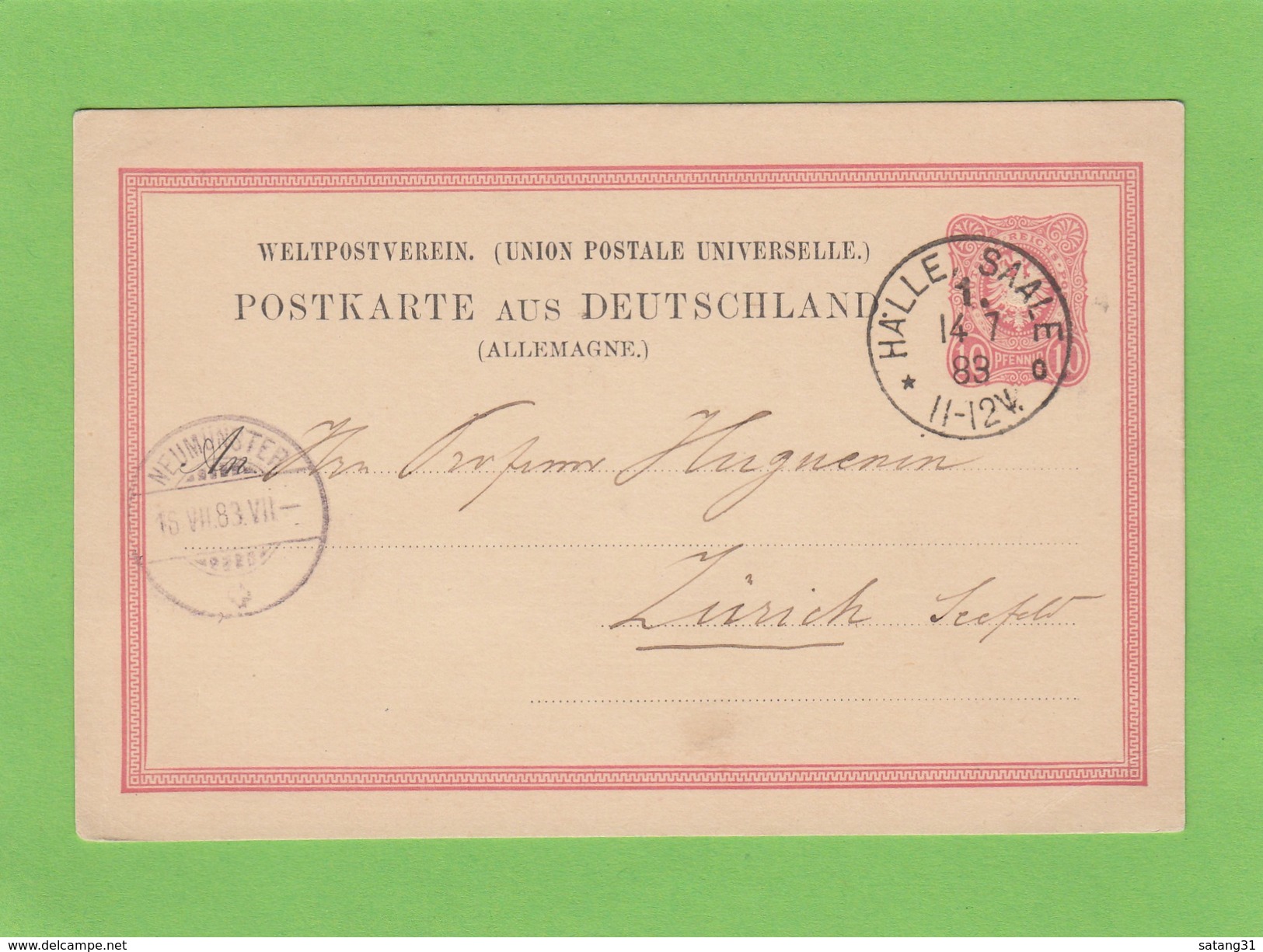 GS VON HALLE(SAALE)  NACH ZURICH,1883. - Sonstige & Ohne Zuordnung