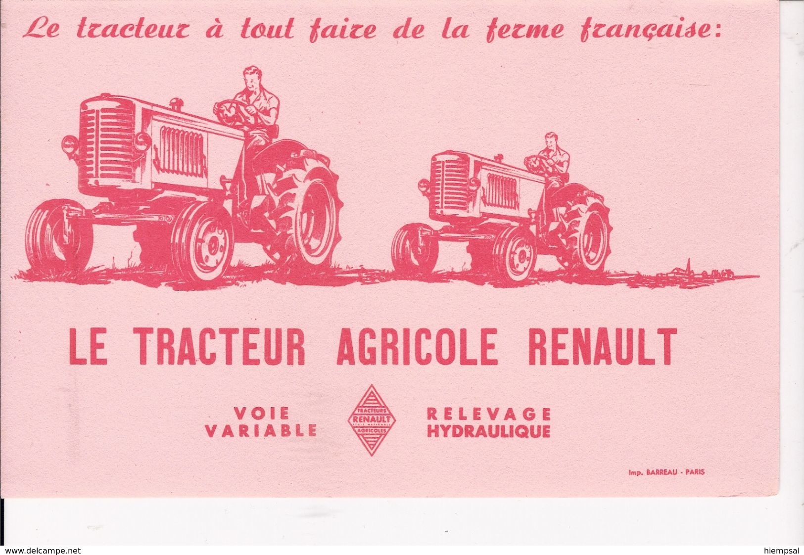 BUVARD LE TRATEUR AGRICOLE  RENAUT - Landwirtschaft