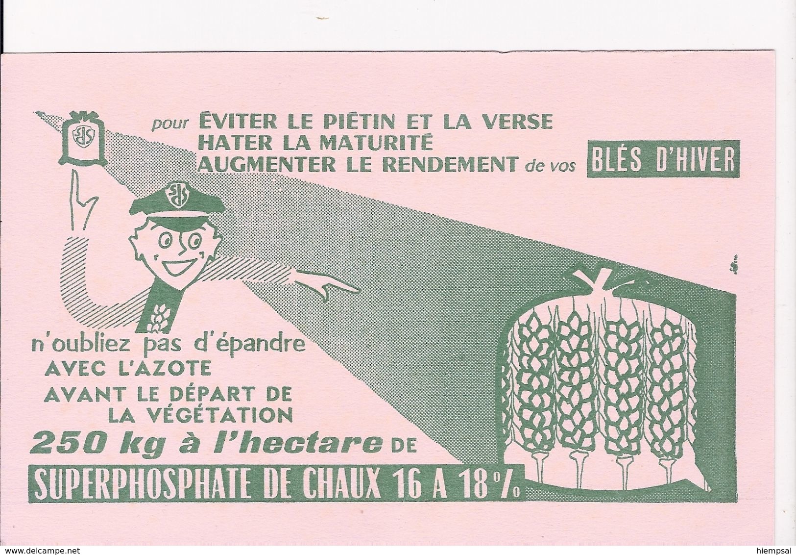 SUPERPHOSPATE DE CHAUX  16 A18  POUR CENT   BLE D'HIVER - Agriculture