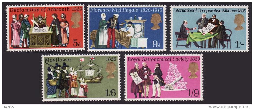 Great Britain Anniversaries 5v SG#819/23 SC#612-16 - Unused Stamps