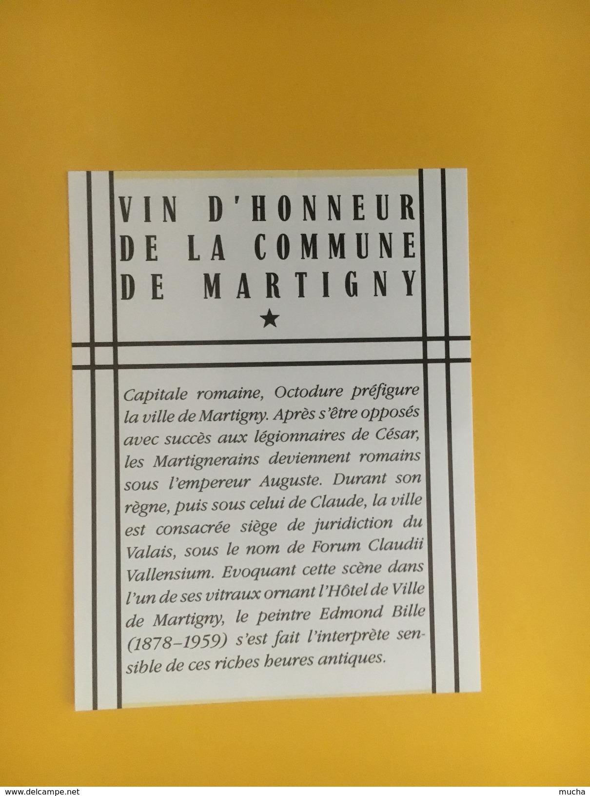 4347 -  Réserve De La Commune De Martigny Vin D'Honneur 1993 Valais Suisse Vitraux 2 étiquettes - Art