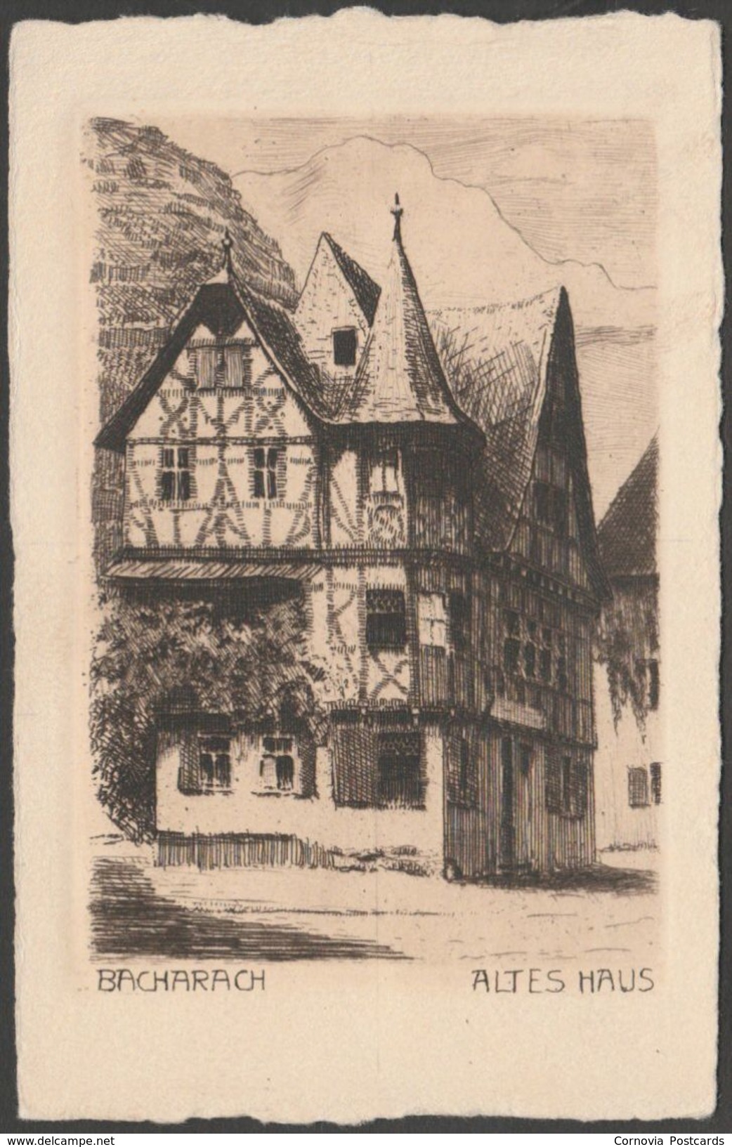 Radierung, Altes Haus, Bacharach, C.1920s - Franz Jander AK - Bacharach