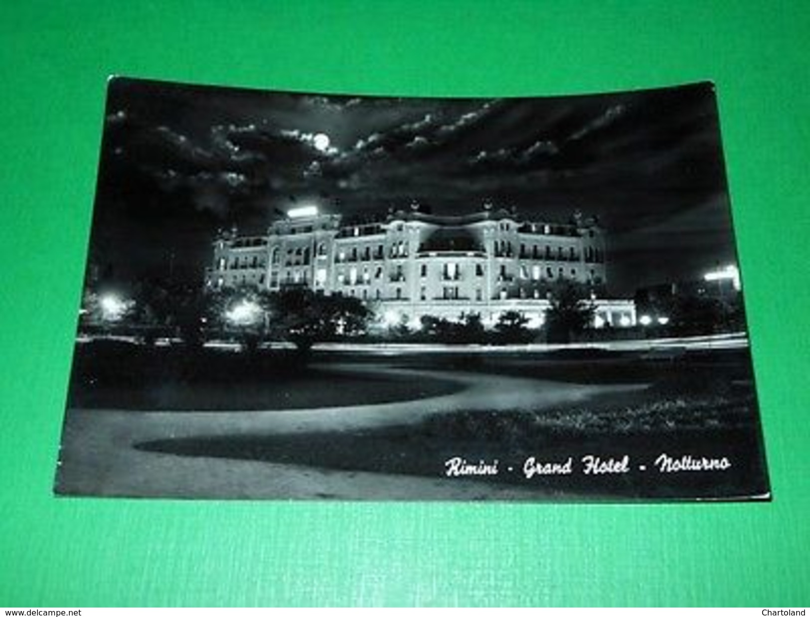 Cartolina Rimini - Grand Hotel ( Notturno ) 1960 - Rimini