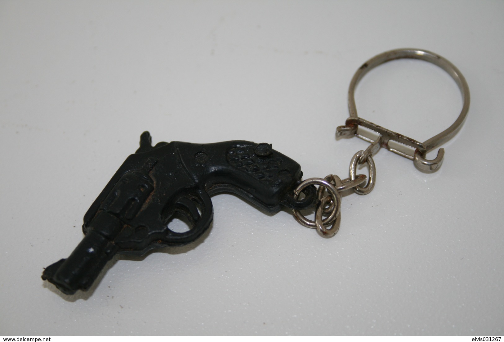 Vintage TOY GUN :  SPL 44 - L=4,5cm - Keychain 1960s-70s - Keywords : Cap - Cork Gun - Rifle - Revolver - Pistol - Tin - Armes Neutralisées