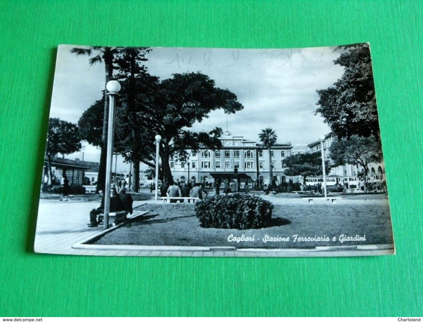 Cartolina Cagliari - Stazione Ferroviaria E Giardini 1951 - Cagliari