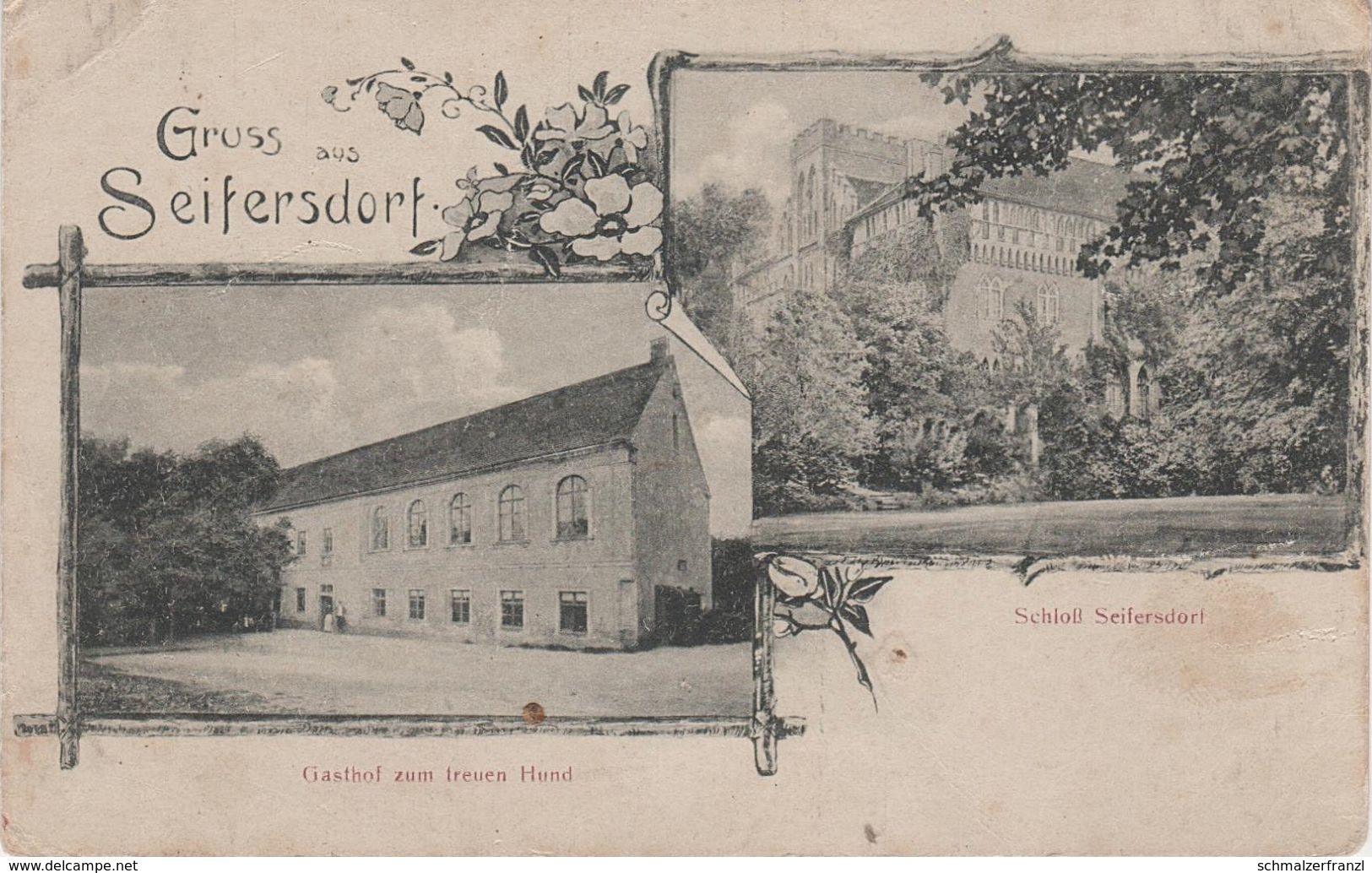 Litho AK Gruss Seifersdorf Gasthof Zum Treuen Hund Schloss Wachau Ottendorf Hermsdorf Radeberg Weixdorf Liegau Dresden - Radeberg