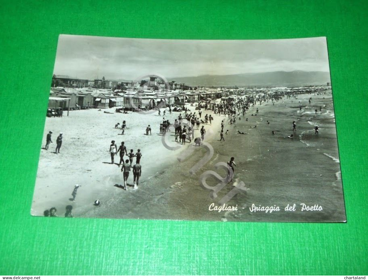 Cartolina Cagliari - Spiaggia Del Poetto 1955 #1 - Cagliari