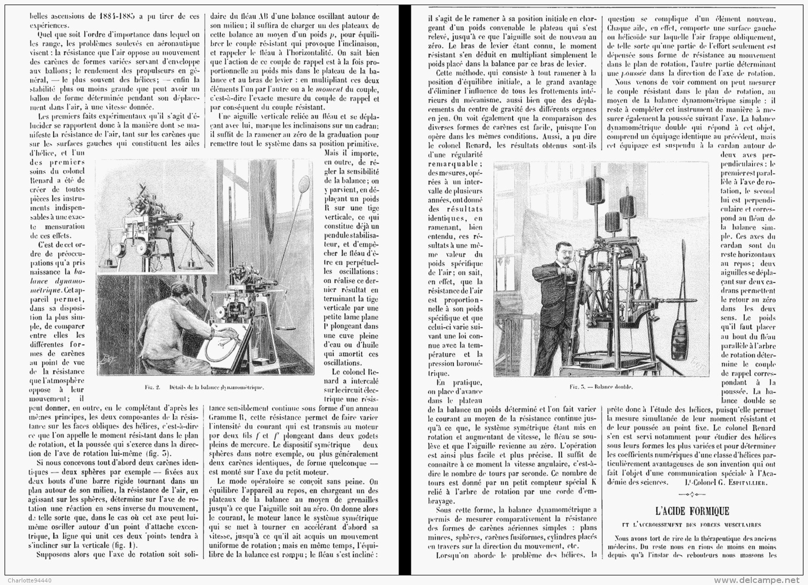 LA BALANCE DYNAMOMETRIQUE Du Colonel RENARD  1905 - Autres & Non Classés