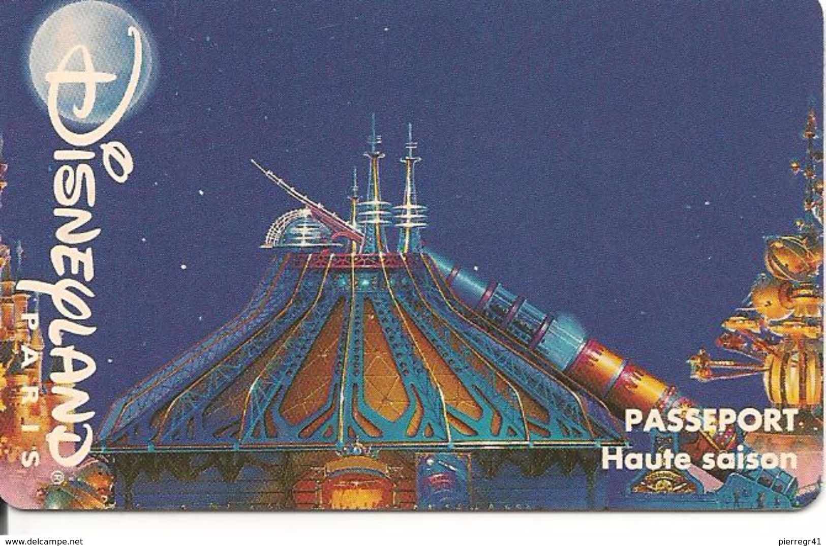 PASS-DISNEYLANDPARIS -1996-SPACE MOUNTAIN-ADULTE-V° N° S 049610 HORIZONTAL En HAUT-TBE- - Passeports Disney