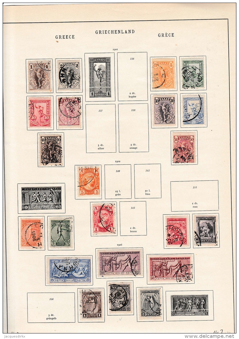 Greece      .            Page With Stamps - Used Stamps