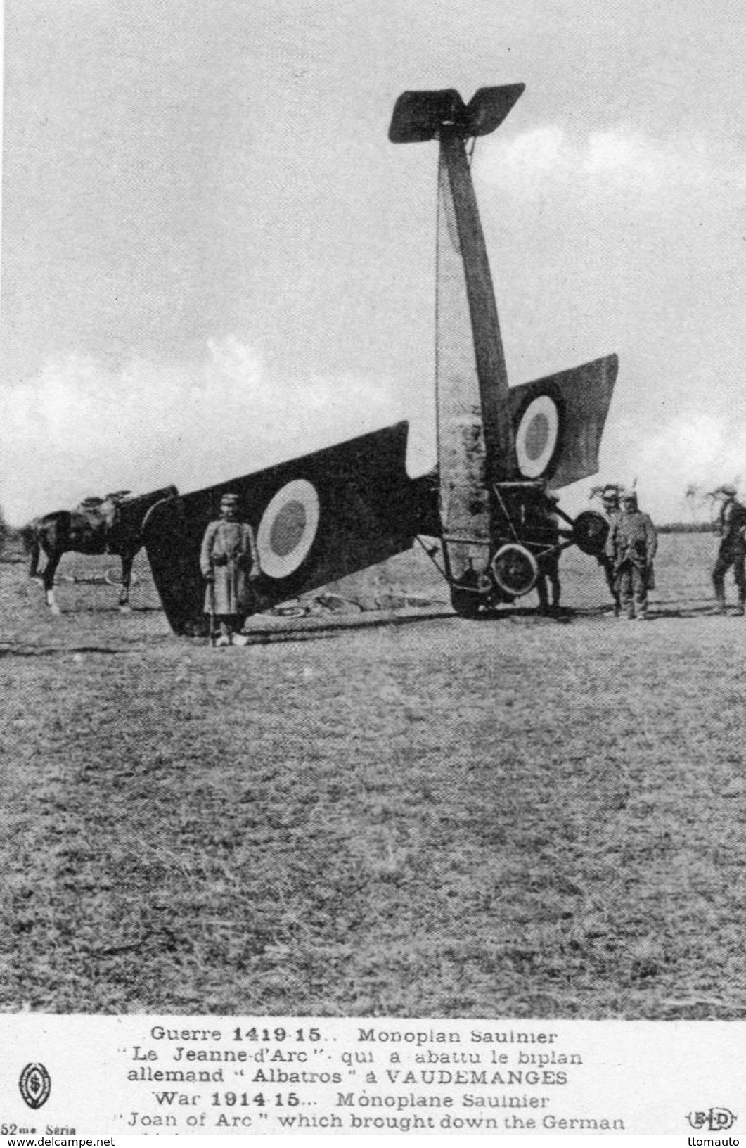 Monoplan Saulnier 'Le Jeanne D'Arc', Qui A Abattu Le Biplan Allemand 'Albatros' à Vaudemanges  -  CPA - 1914-1918: 1. Weltkrieg