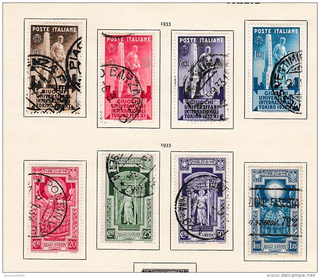 Italy    .            Page With Stamps - Afgestempeld