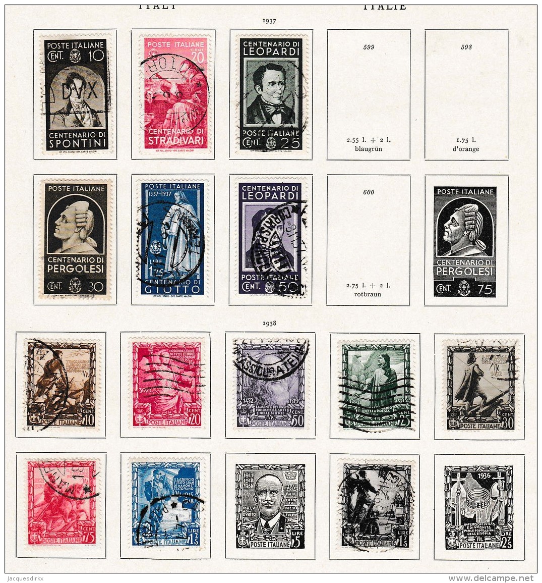 Italy    .            Page With Stamps - Afgestempeld