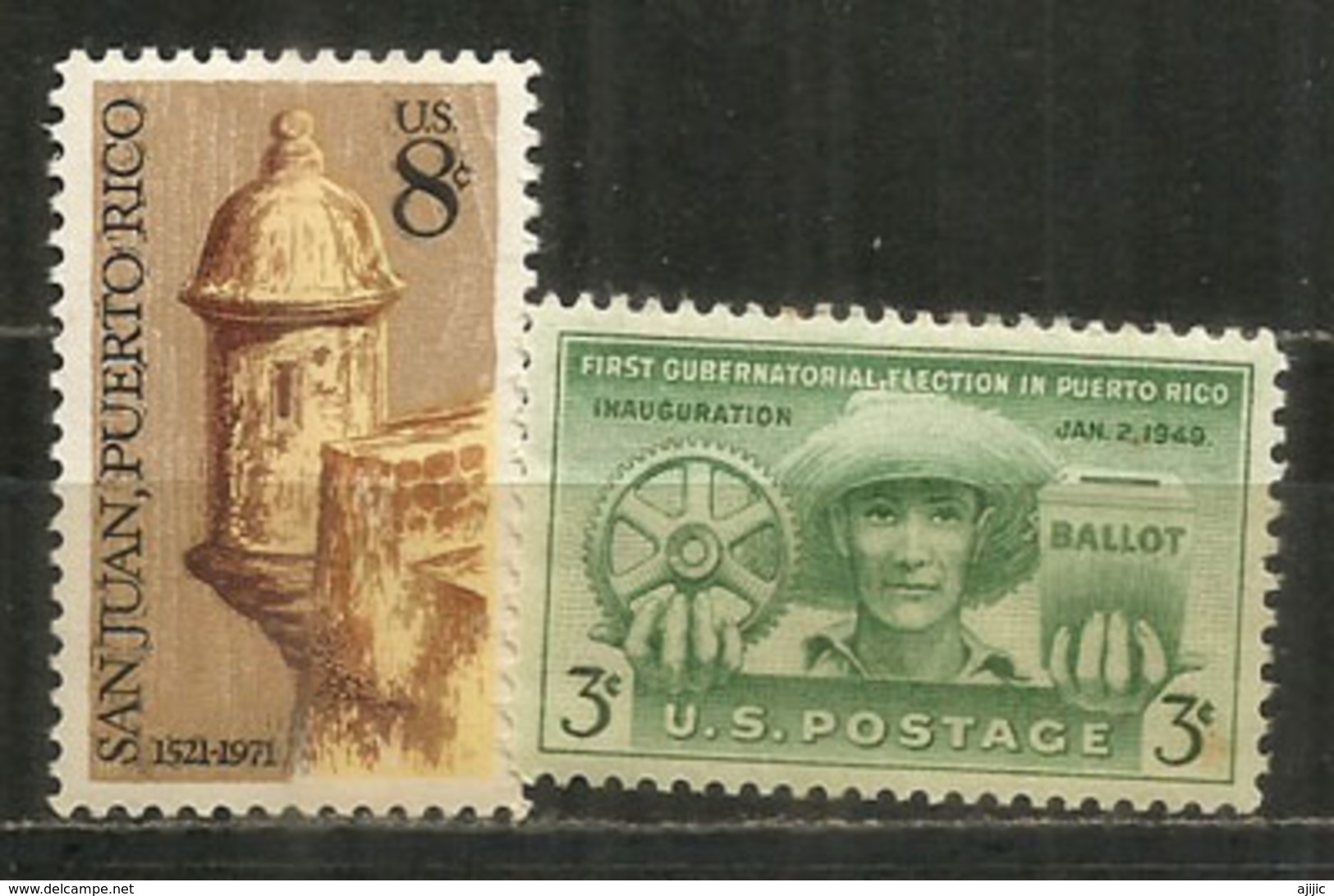 450 Ans De San Juan & 1 ère élection En 1949.  Deux Timbres Neufs ** - Puerto Rico