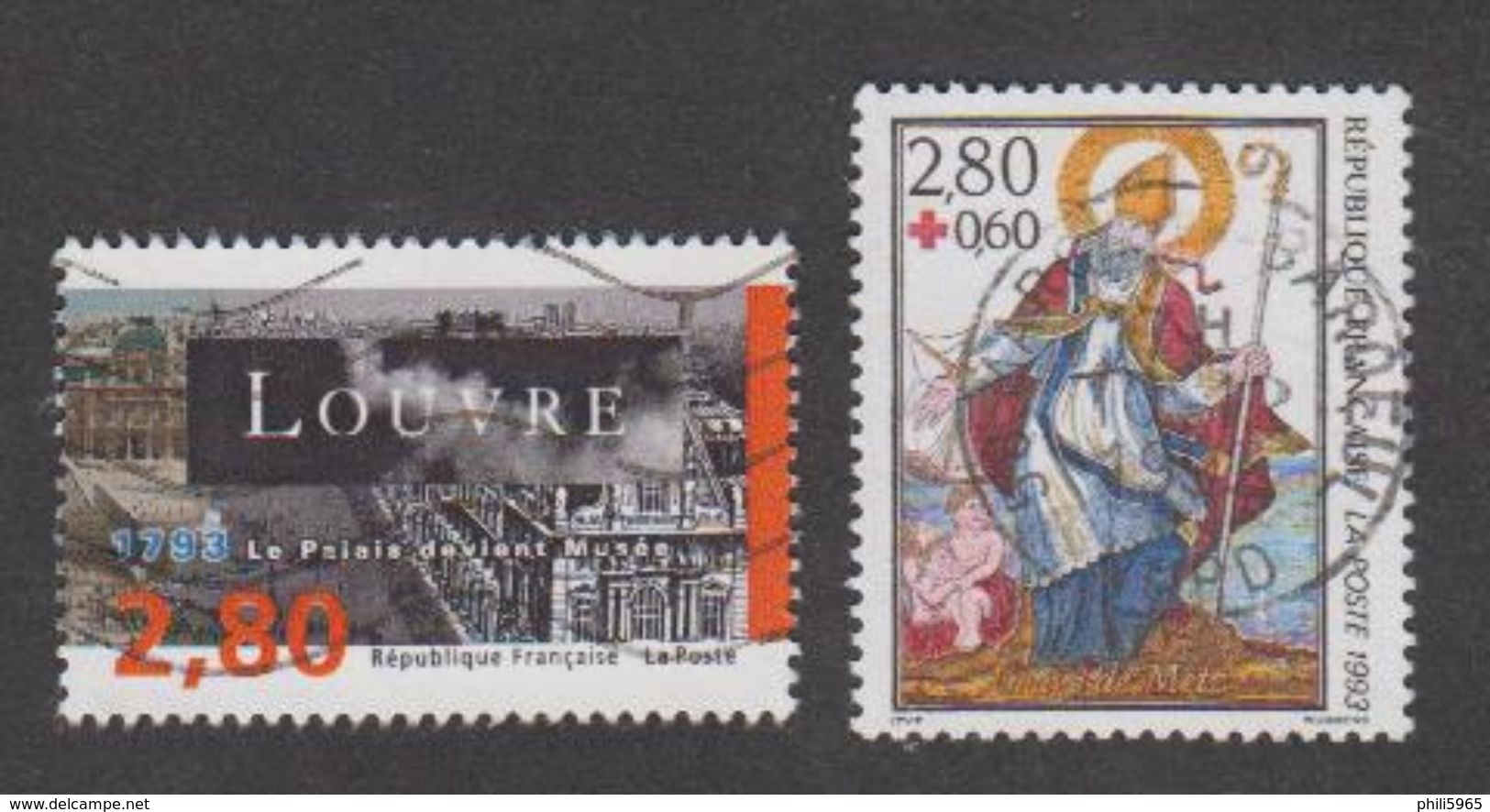 France Oblitérés - N° 2851 Et 2853 Dont Croix Rouge -1993 -TB - Gebraucht