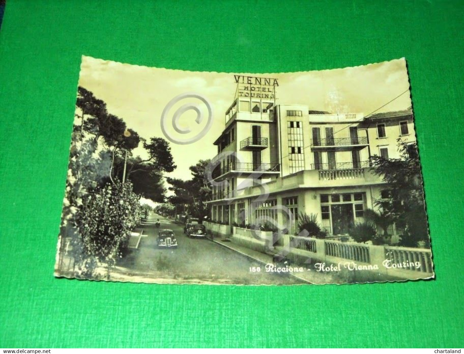 Cartolina Riccione - Hotel Vienna Touring 1955 - Rimini