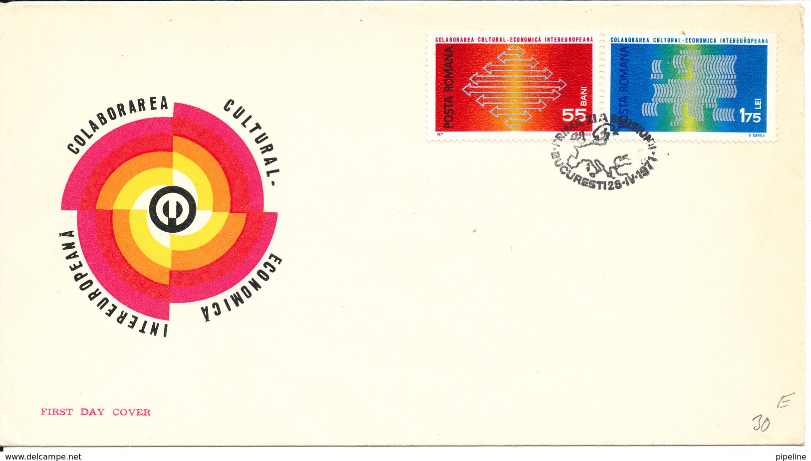 Romania FDC 26-4-1971 Intereuropa Set Of 2 With Cachet - FDC