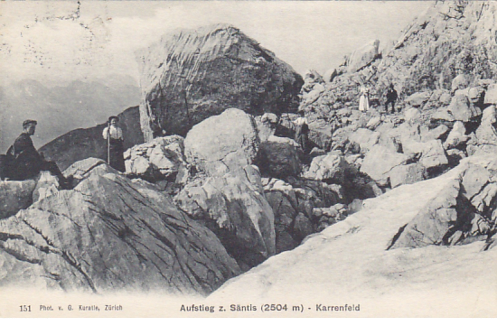 Aufstieg Zum Säntis - Karrenfeld - Animiert - 1916 - Nicht Häufig       (P-62-40720) - Autres & Non Classés