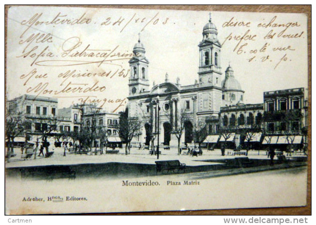 URUGUAY  MONTEVIDEO PLAZA MATRIZ  CACHETS ET TIMBRES - Uruguay