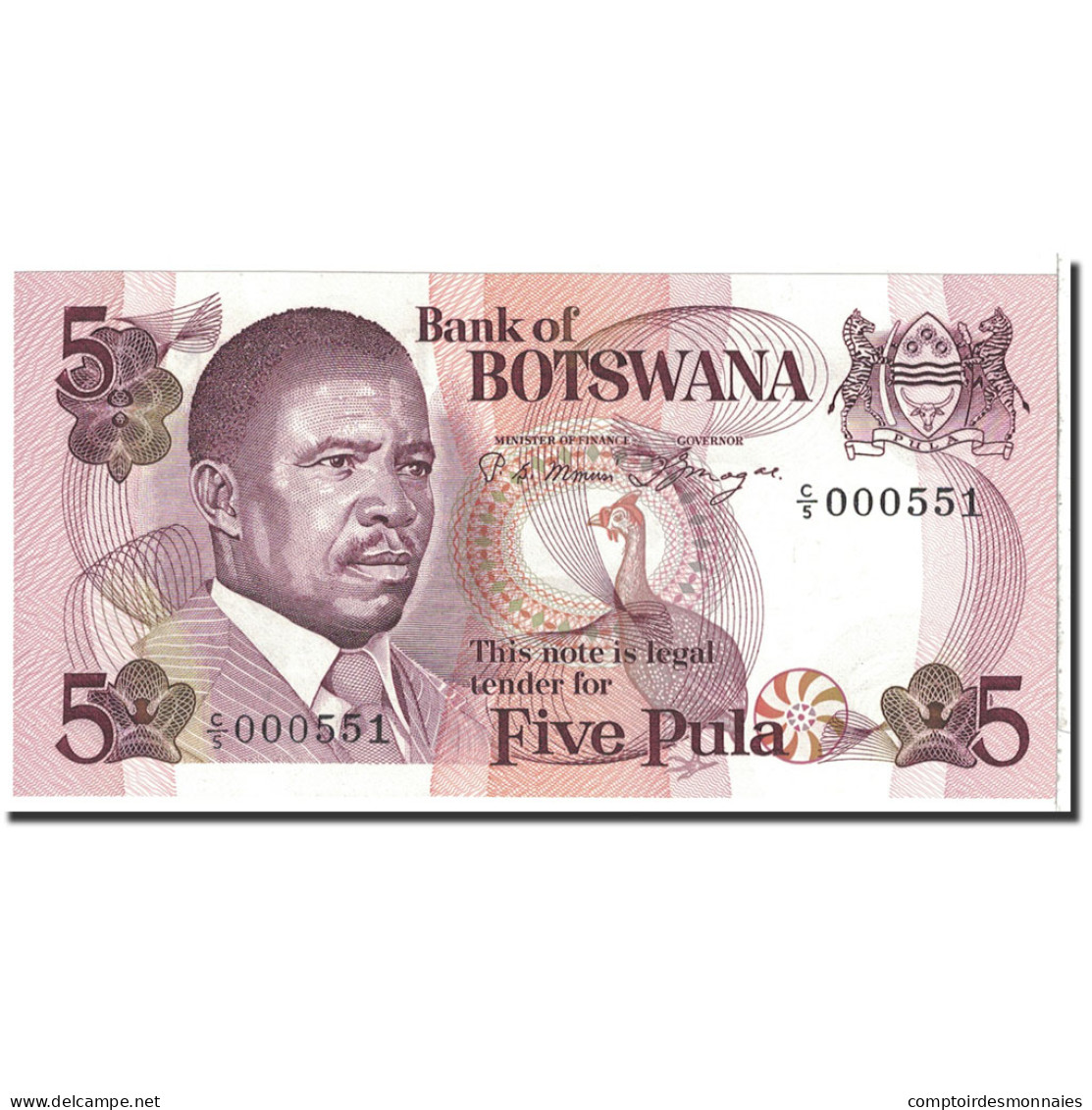 Billet, Botswana, 5 Pula, 1982, Undated, KM:8a, NEUF - Botswana