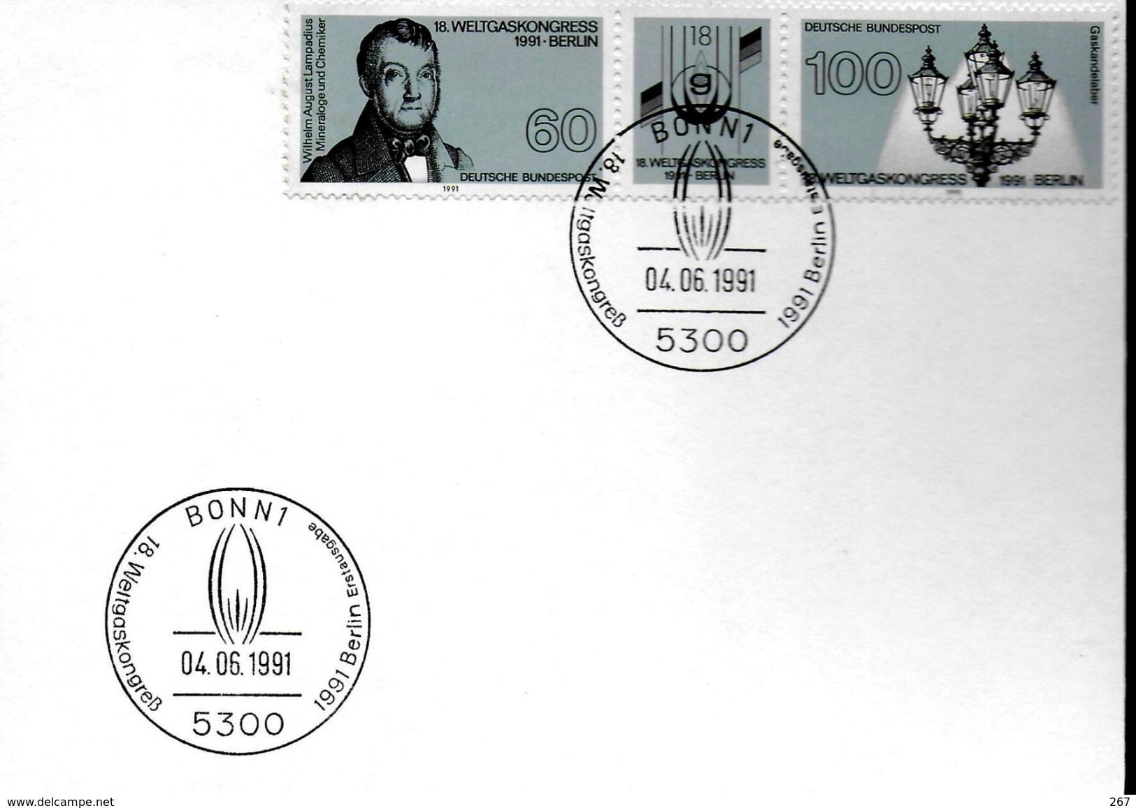 ALLEMAGNE  Carte FDC  1991  Gaz Lampadaire - Gas