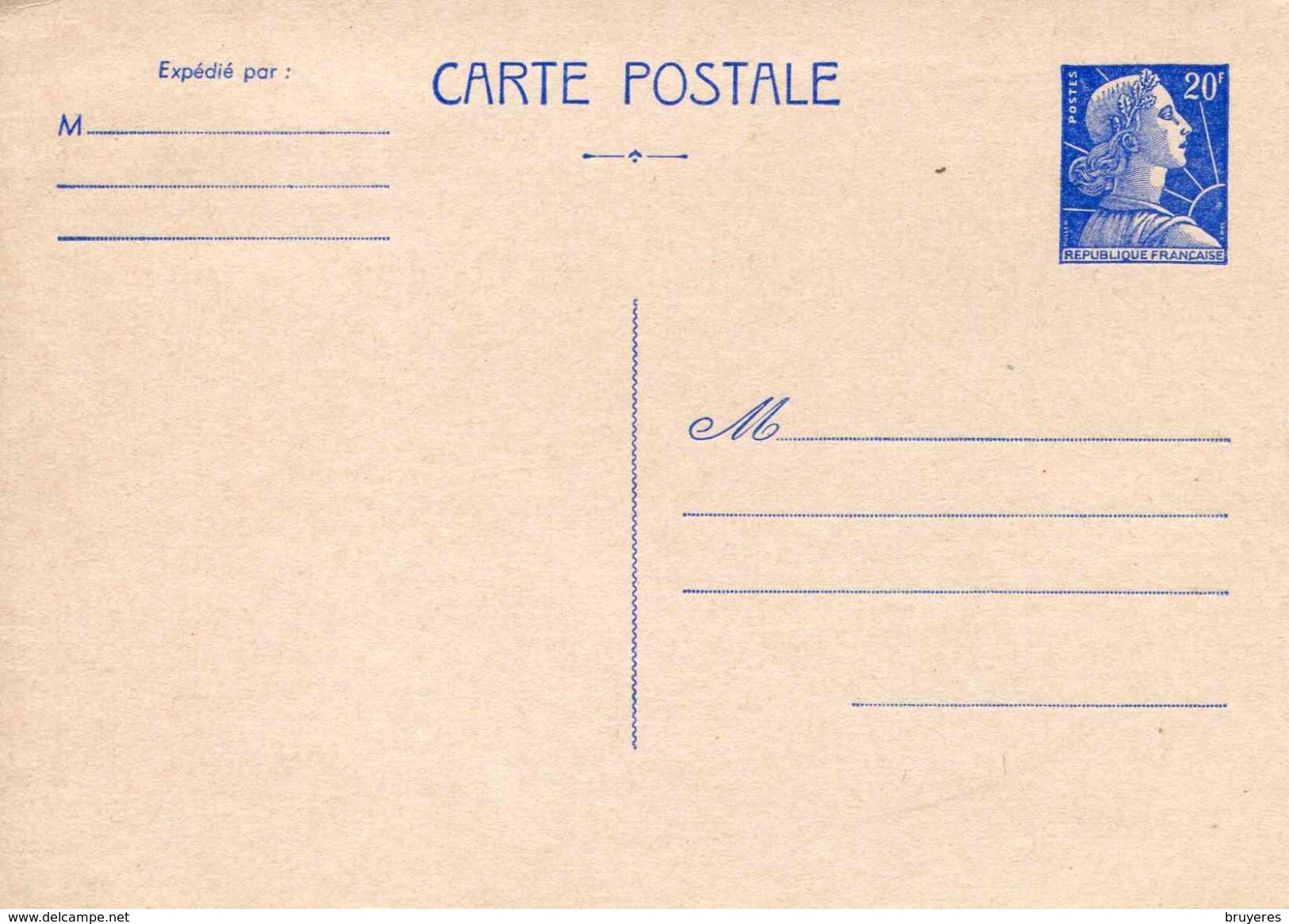 Entier Postal De 1957  Sur Carton Rosé Avec Timbre Bleu "Type Marianne De Muller" - Standard- Und TSC-AK (vor 1995)