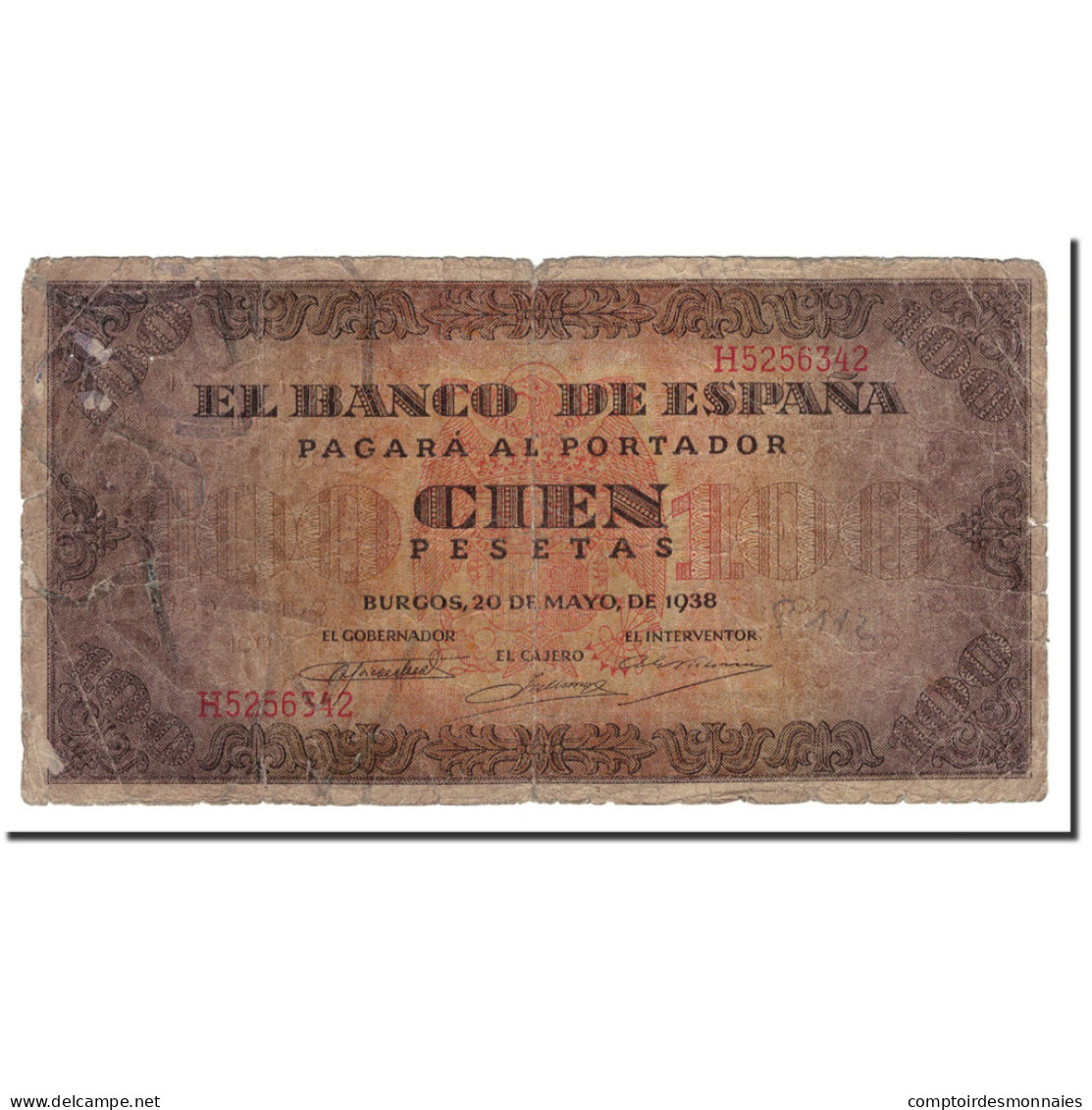 Billet, Espagne, 100 Pesetas, 1938, 1938-05-20, KM:113a, B - 100 Pesetas