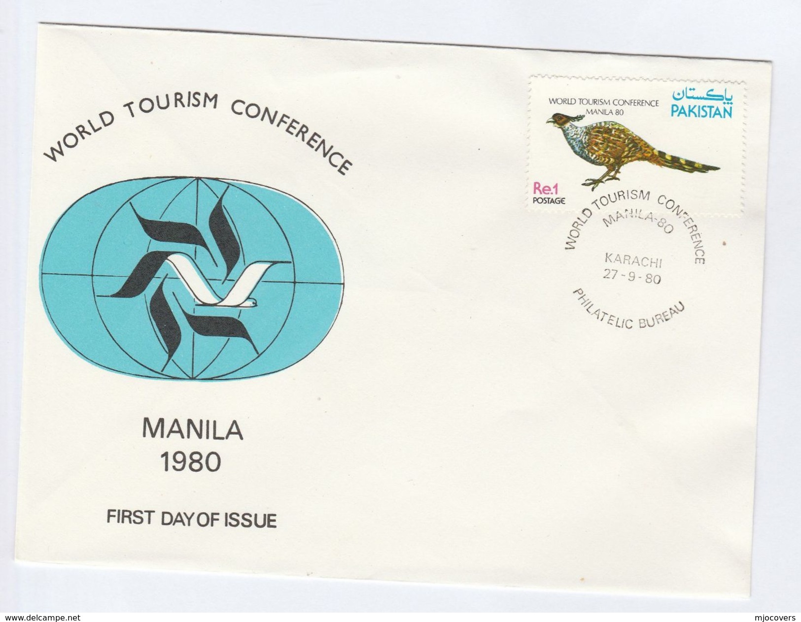 1980 PAKSITAN FDC BIRD, TOURISM  Stamps Cover Birds - Pakistan