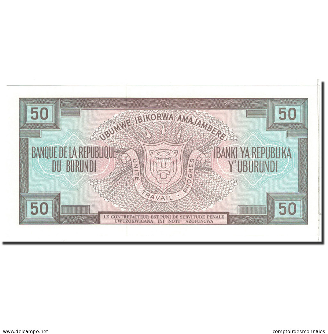 Billet, Burundi, 50 Francs, 1993, 1993-05-01, KM:28c, NEUF - Burundi