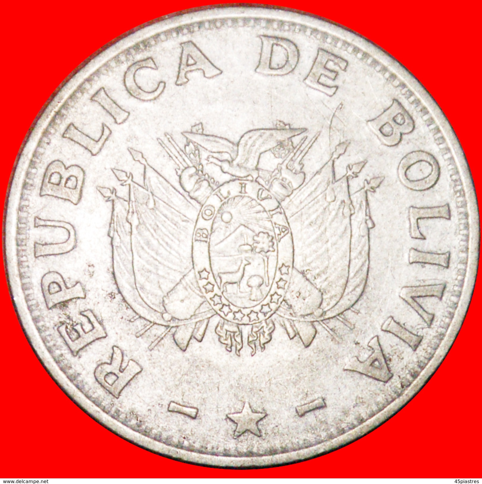 § SUN: BOLIVIA &#x2605; 1 BOLIVIANO 1987! LOW START&#x2605; NO RESERVE! - Bolivia