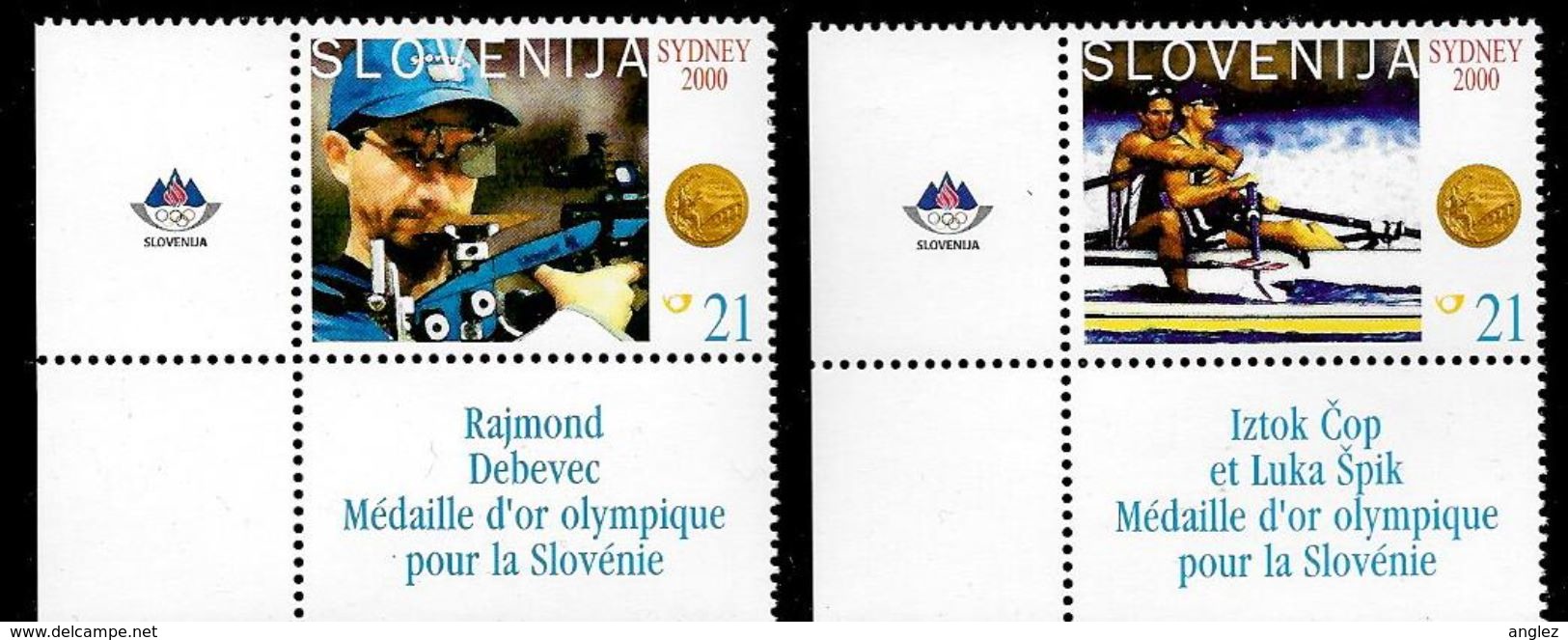 Slovenia: 2000 Sydney Olympics Gold Medal Winners: Cop & Spik; Debevec 2v MNH - Slovénie