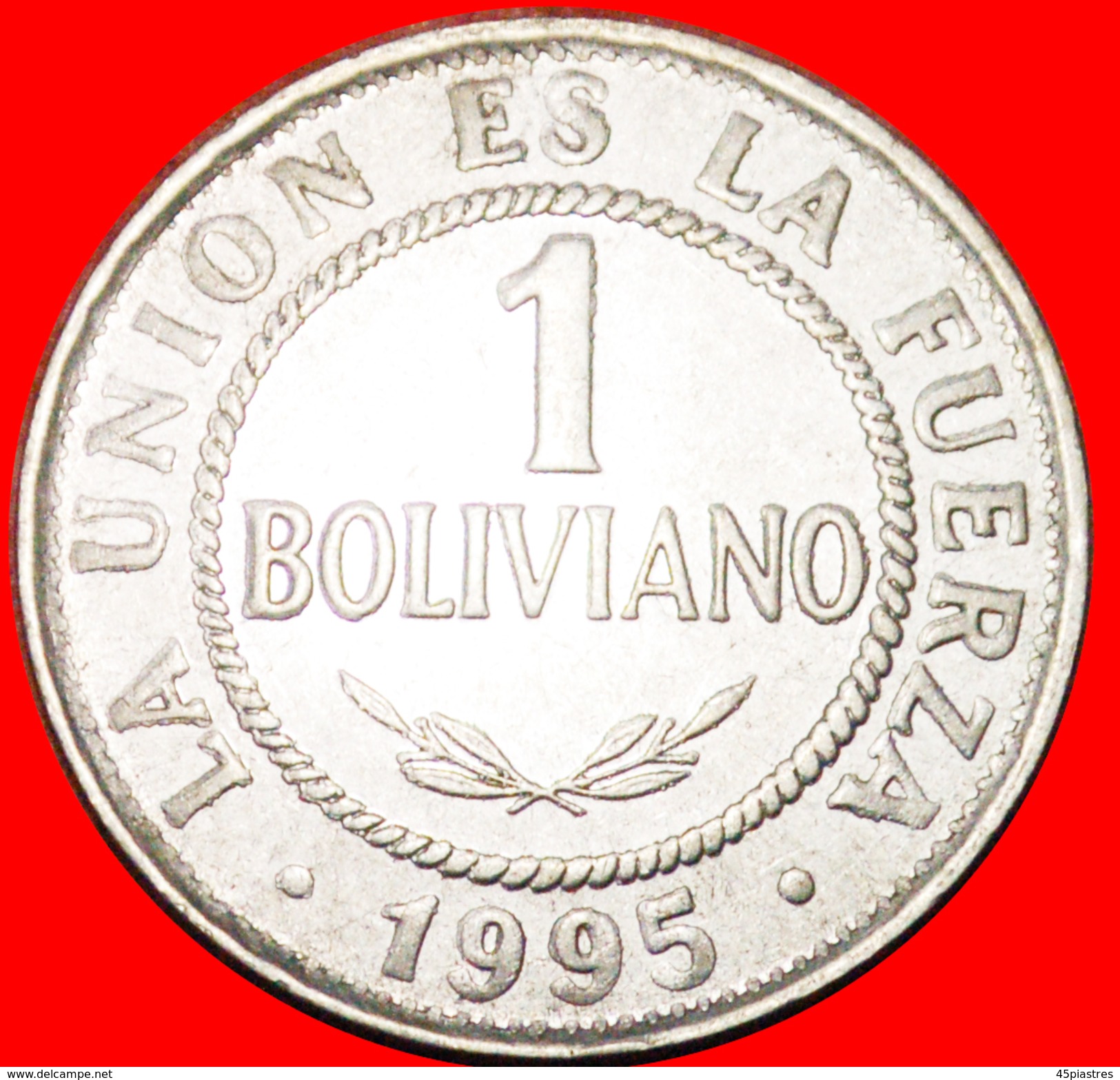 § SUN: BOLIVIA &#x2605; 1 BOLIVIANO 1995! LOW START&#x2605; NO RESERVE! - Bolivie