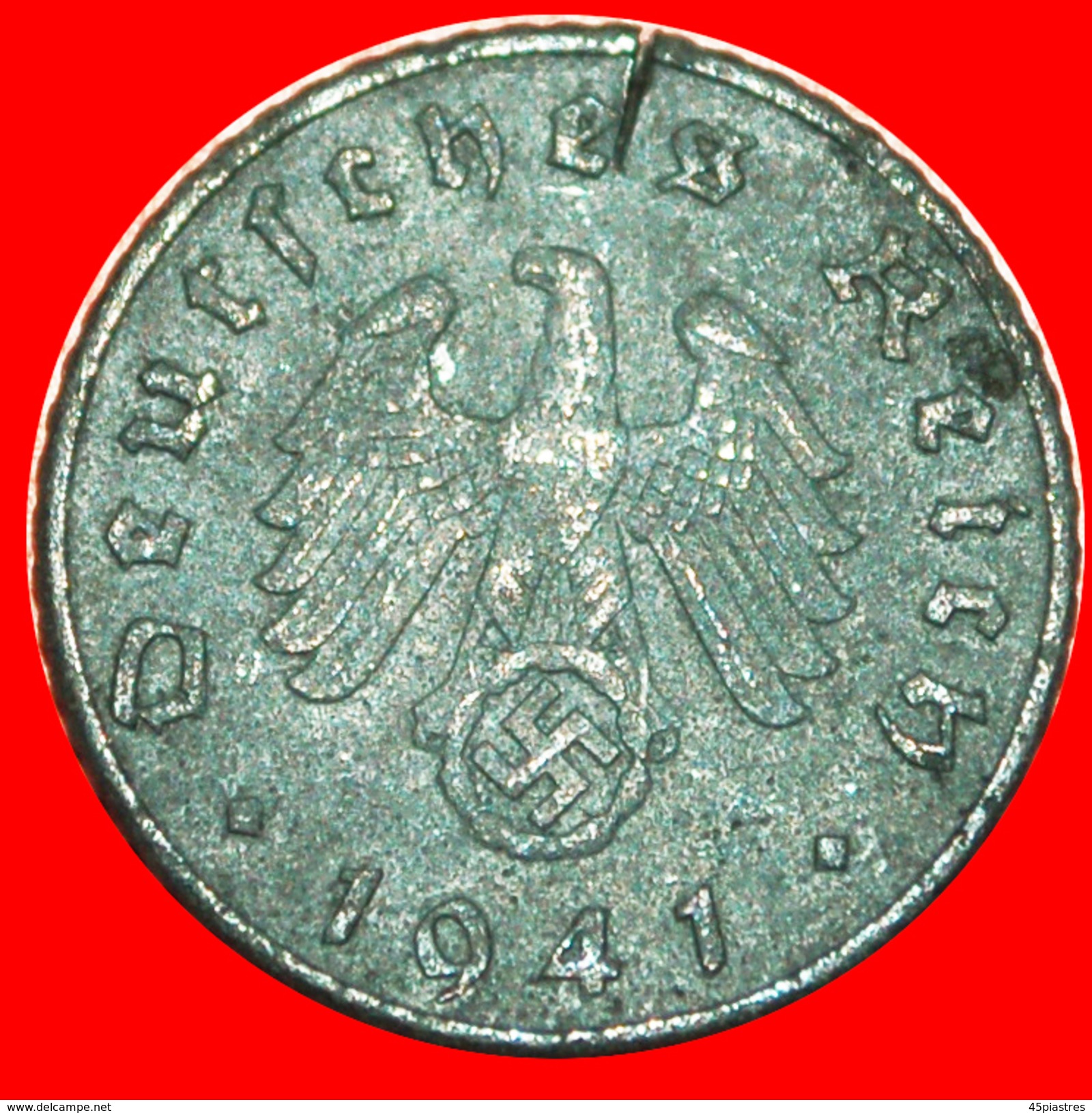 § SWASTIKA: GERMANY &#x2605; 5 PFENNIG 1941A! LOW START&#x2605; NO RESERVE! - 5 Reichspfennig