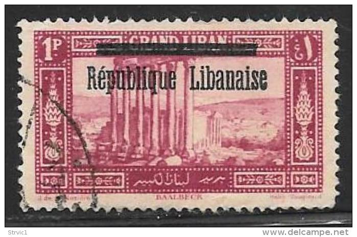 Lebanon, Scott # 74  Used Baalbeck, Overprinted,1927 - Liban