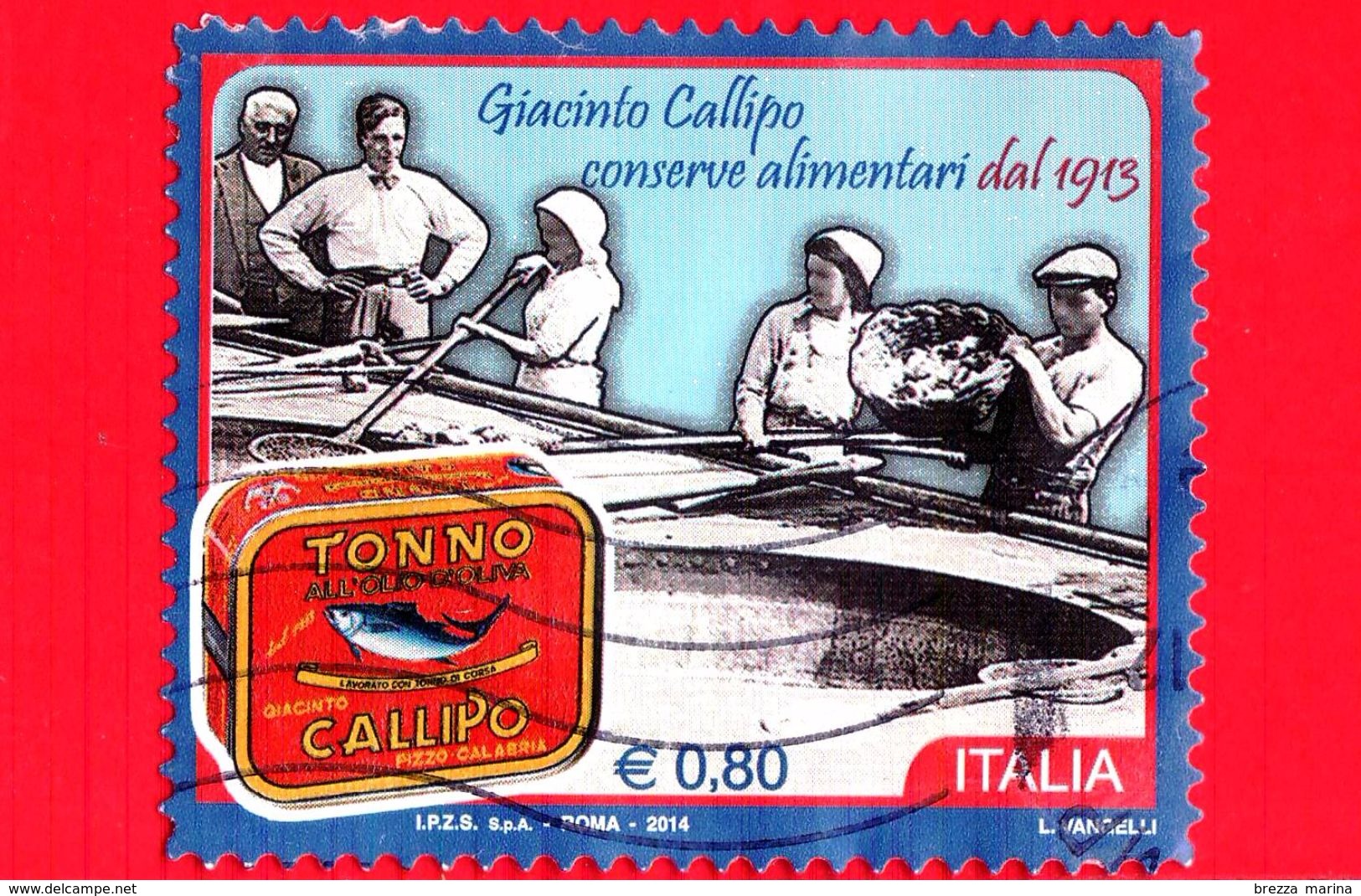ITALIA - Usato - 2014 - Giacinto Callipo, Conserve Alimentari - Cottura Dei Tranci Di Tonno - 0,80 - 2011-20: Gebraucht