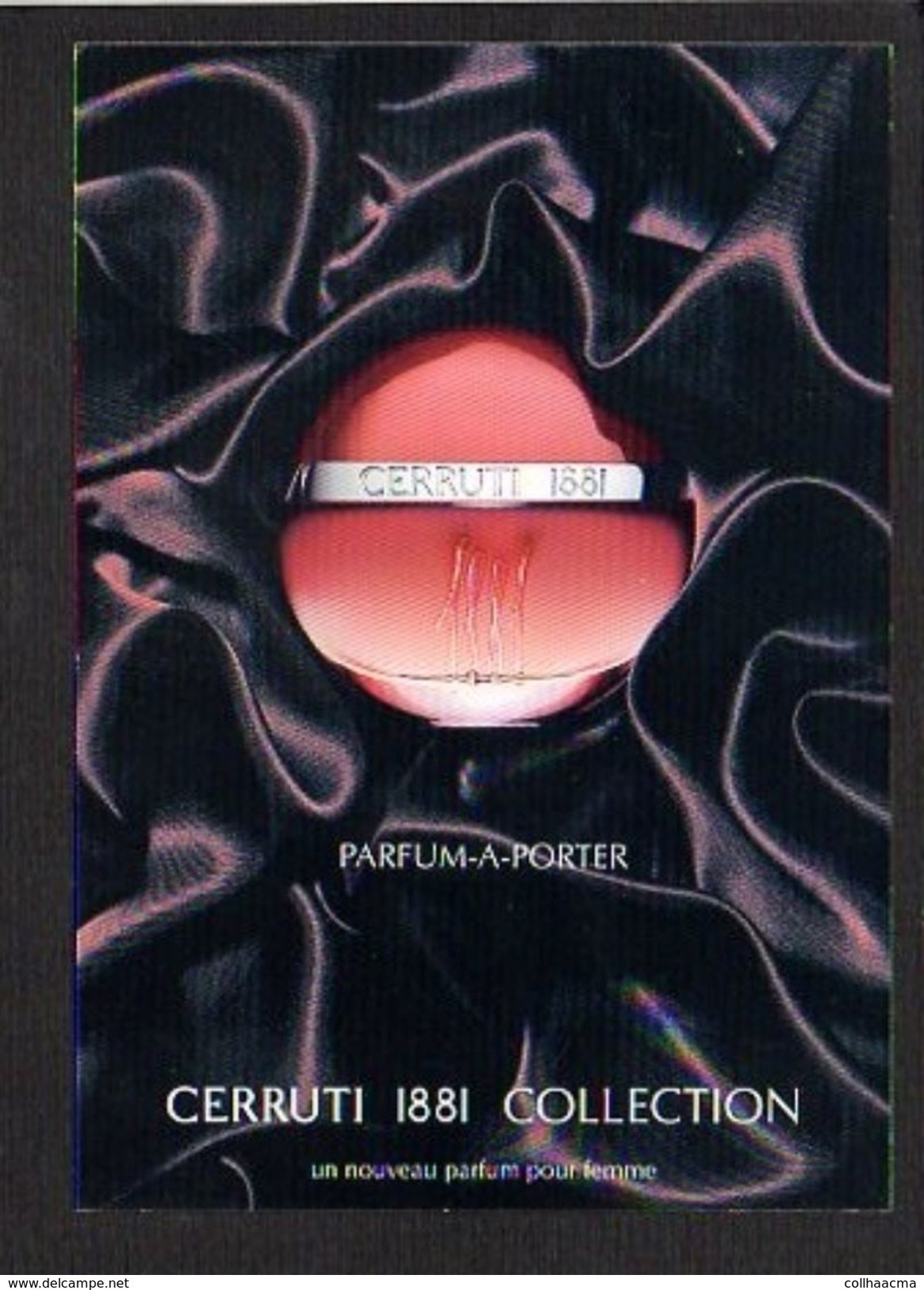 Publicité Parfum Pour Femme " Cerruti 1881 Collection"  Avec échantillon Au Verso - Publicité