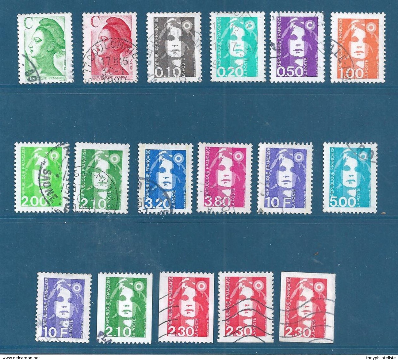 France Timbres  De 1990  N°2615 A 2630 Complet  Timbres Oblitérés - 1989-1996 Bicentenial Marianne