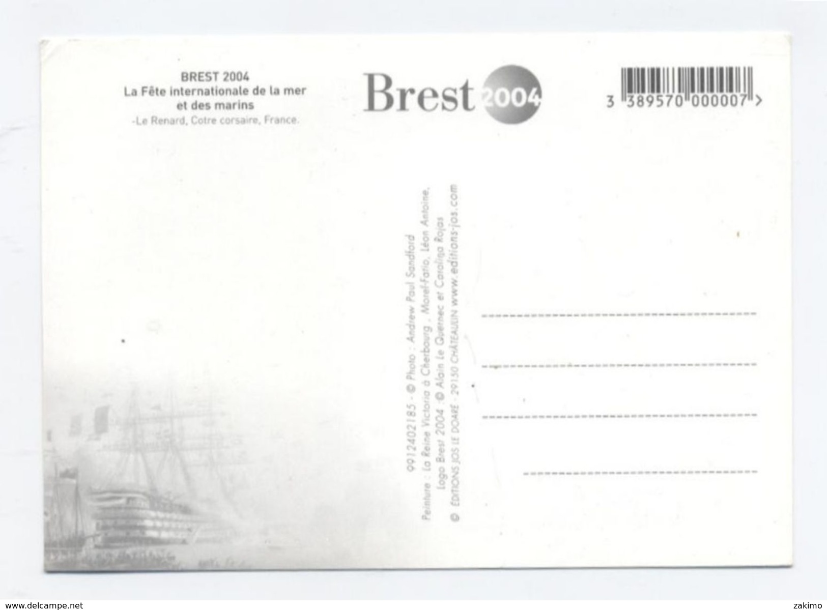 29 BREST 2004 Fête Internationale De La Mer Et Des Marins,LE RENARD  -RECTO/VERSO-C96 - Brest
