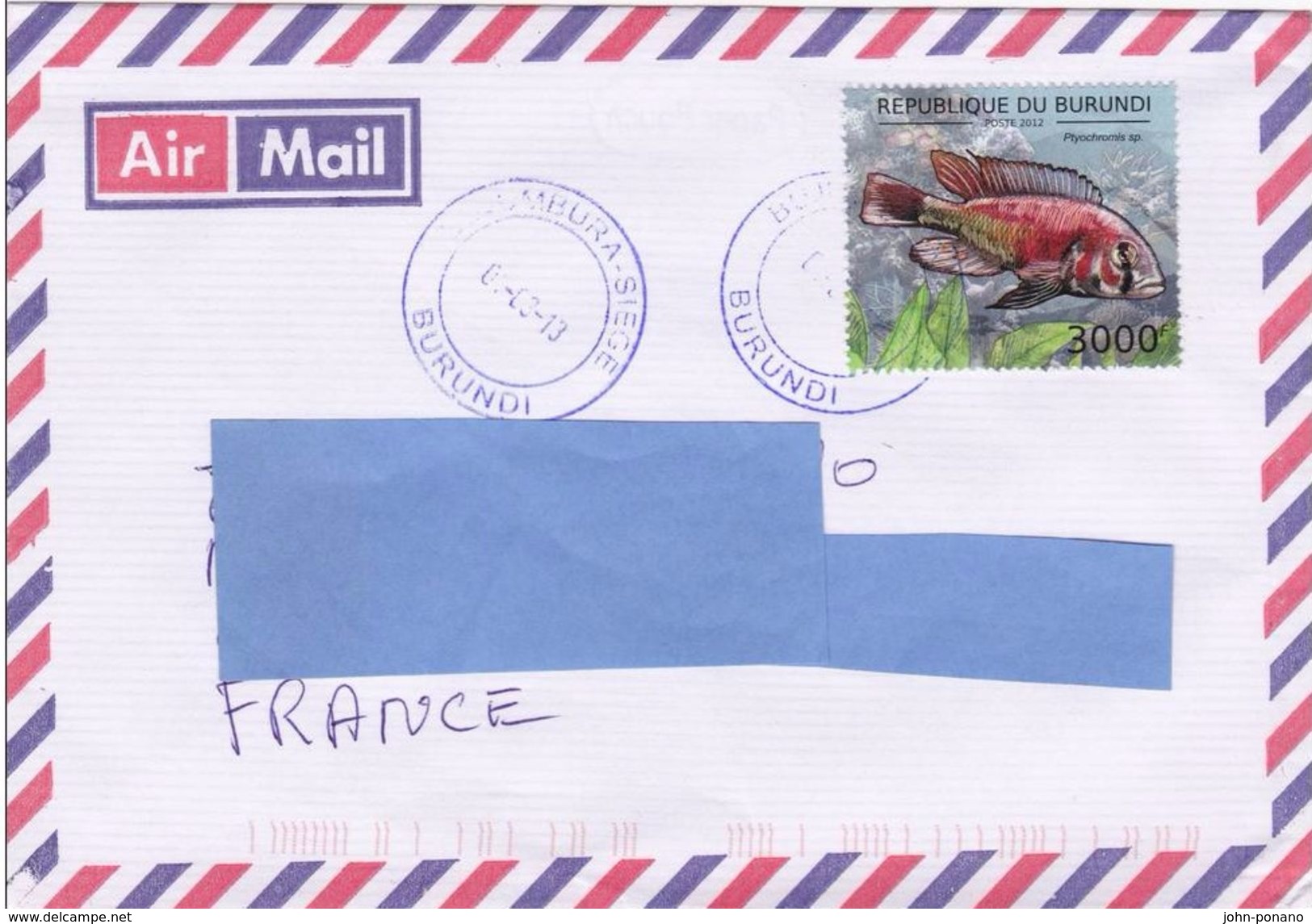 Z] Enveloppe Cover Burundi Poisson Des Grands Lacs Great Lakes Fish Tanganyika - Oblitérés